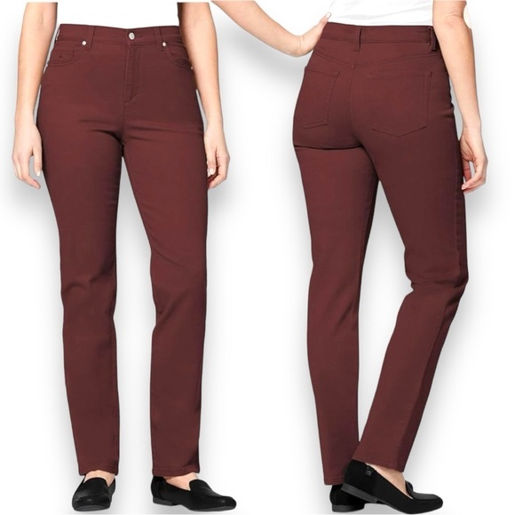 NWT Gloria Vanderbilt Amanda Size 14P Coffee Roast Brown Supreme Stretch Jeans - Picture 1 of 6
